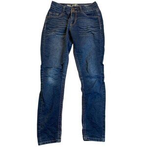 Wallflower Womens Jeans Size 5 Regular Dark Wash Skinny With Faded Front & Back